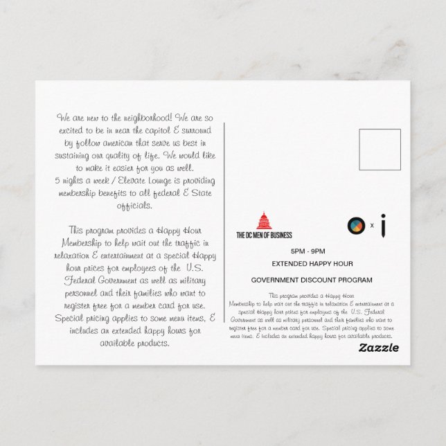 Postal Carta de bienvenida (Reverso)