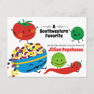 Postal Carta de cocina de salsa de comida mexicana