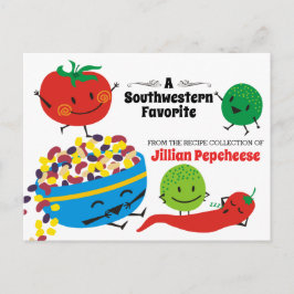 Postal Carta de cocina de salsa de comida mexicana