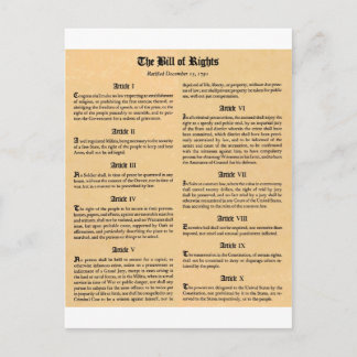 Postal Carta de Derechos de los Estados Unidos