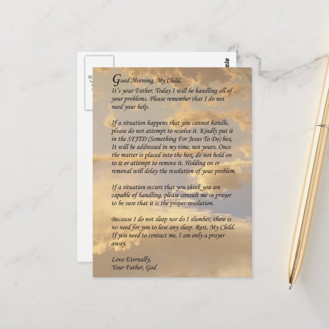 Postal Carta de Dios (Anverso/Reverso In Situ)