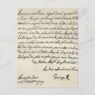 Postal Carta de George I a Carlos VI