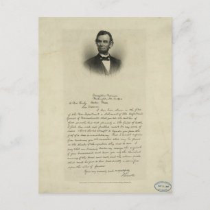 Postal Carta de guerra civil de Abraham Lincoln a la Sra.