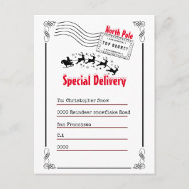 Postal Carta de los niños de la respuesta del Polo Norte 