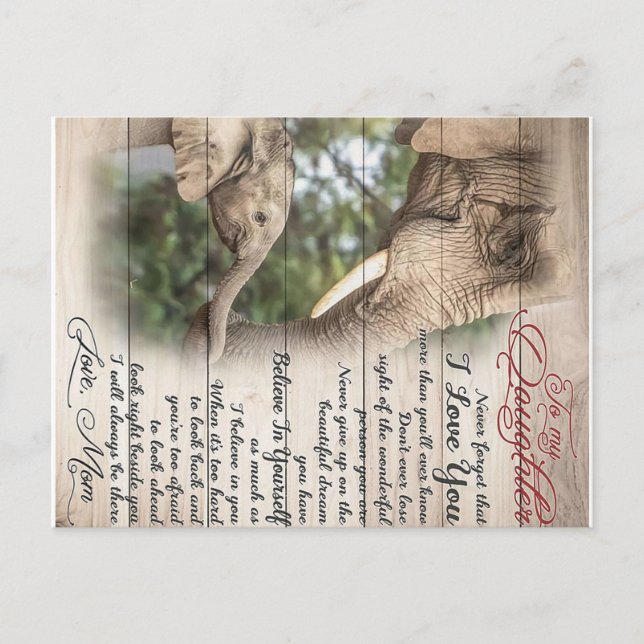 Postal Carta de Mamá a Hija, Regalo de Cumpleaños para Ni (Anverso)