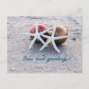 Postal Carta de posteos temáticos de playa con Starfish y