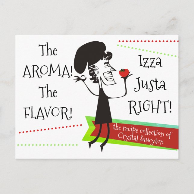 Postal Carta de recetas del chef francés de cocina (Anverso)