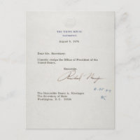 Carta de renuncia de Richard M. Nixon 1974
