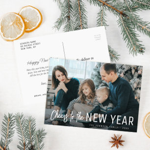 Postal carta de saludo de años nuevos