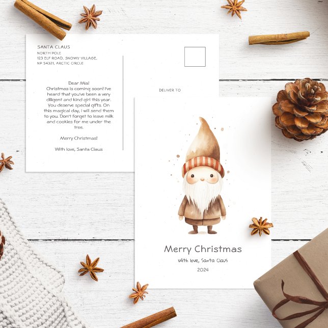 Postal Carta de Santa al bebé Cute Beige Boho (Subido por el creador)