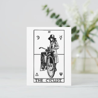 Postal Carta de Tarot Ciclista Ilustración de Bicicleta V