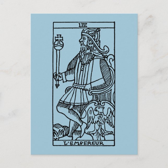 Postal Carta de tarot: El emperador (Anverso)