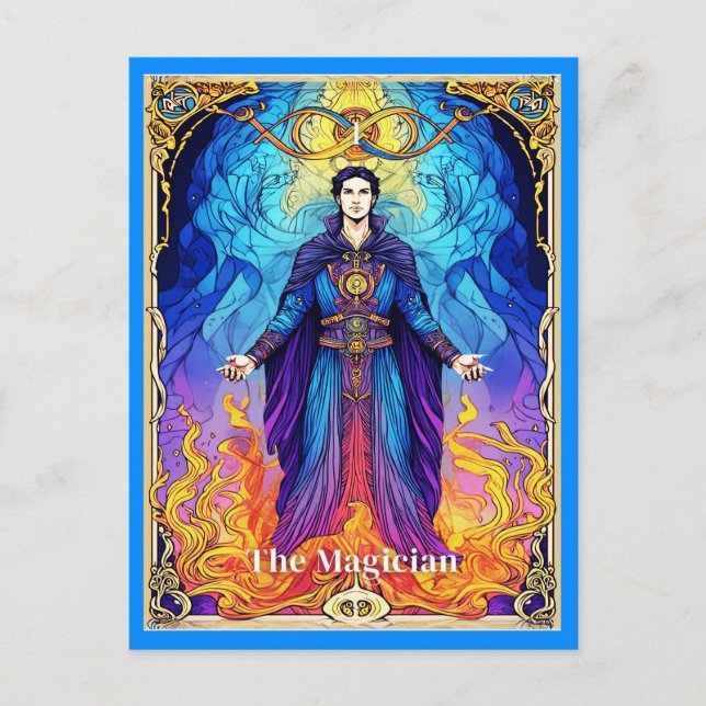 Postal Carta de Tarot El Mago (Anverso)