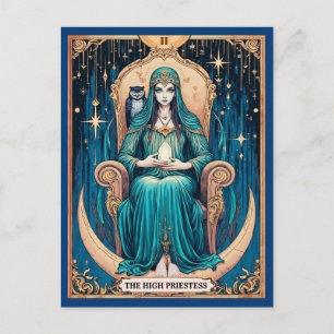 Postal Carta de Tarot, la Summa Sacerdotisa 2