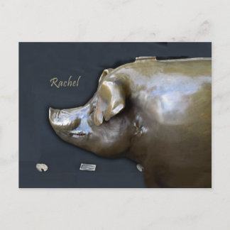 Postal CARTA DEL Calendario 2016 DE RACHEL THE PIGGY BANK