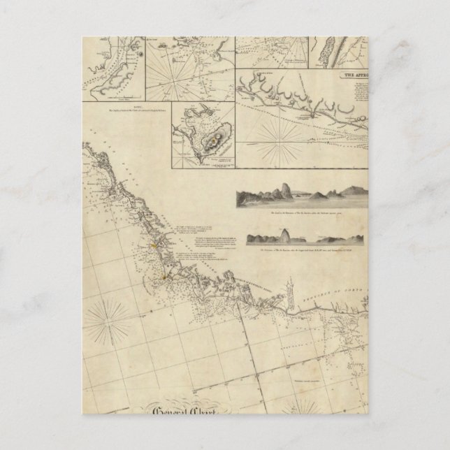 Postal Carta general de las costas del Brasil (Anverso)