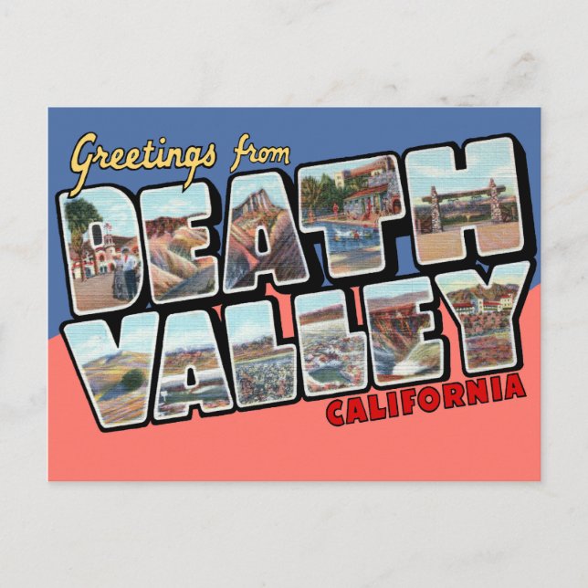 Postal Carta grande de Death Valley California (Anverso)