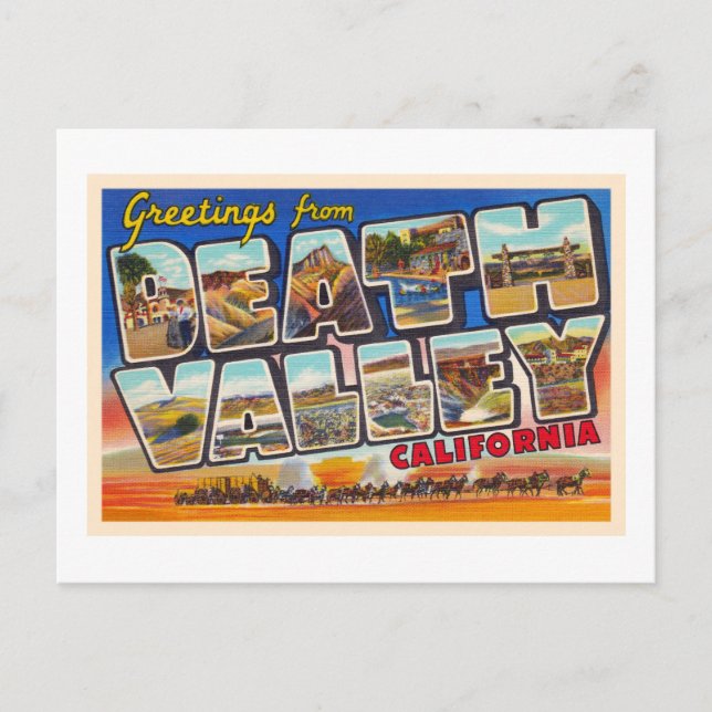 Postal carta grande de Death Valley California (Anverso)