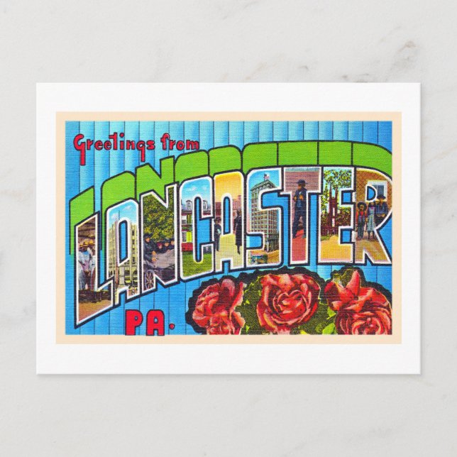 Postal Carta grande de Lancaster Pennsylvania PA (Anverso)