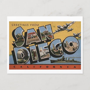 Postal Carta grande de San Diego California