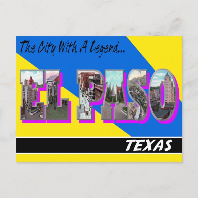 Postal Carta grande de Texas de El Paso (Anverso)