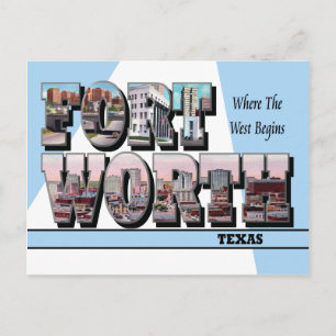 Postal Carta grande Fort Worth Texas Postcard