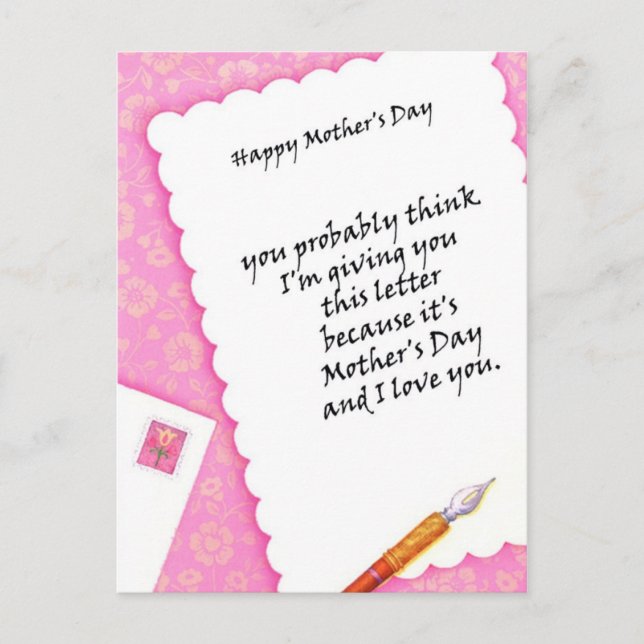 Postal Carta para mi mamá (Anverso)