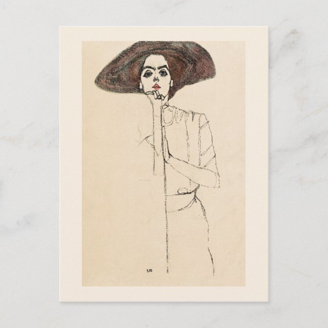 POSTAL CARTA POSTAL: EGON SCHIELE : RETRATO DE MUJER 1910 (Anverso)