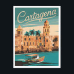 Postal Cartagena Vintage<br><div class="desc">Una vibrante y nostálgica representación de Cartagena, Colombia, una histórica ciudad costera conocida por su colorida arquitectura colonial, su rica historia y su impresionante costa caribeña. El diseño refleja la esencia de las encantadoras calles de la ciudad, sus concurridas plazas y sus emblemáticos monumentos como las murallas fortificadas y el...</div>