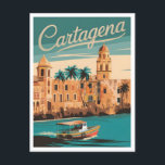 Postal Cartagena Vintage<br><div class="desc">Una vibrante y nostálgica representación de Cartagena, Colombia, una histórica ciudad costera conocida por su colorida arquitectura colonial, su rica historia y su impresionante costa caribeña. El diseño refleja la esencia de las encantadoras calles de la ciudad, sus concurridas plazas y sus emblemáticos monumentos como las murallas fortificadas y el...</div>