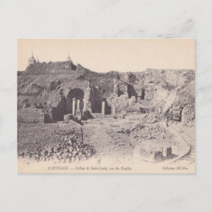 Postal Cartago vintage, restos romanos, colina de San Lui