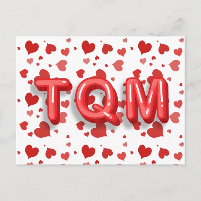 Postal Cartas 3d de Red Heart Confetti TQM (Anverso)