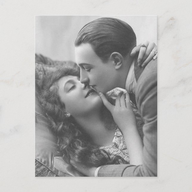 Postal Cartas antiguas antiguas para parejas románticas,  (Anverso)