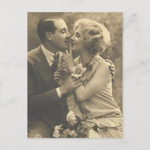 Postal Cartas antiguas antiguas para parejas románticas, 