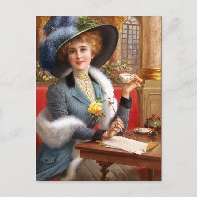 Postal Cartas Caídas Y Té (Anverso)