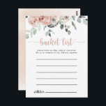 Postal Cartas clásicas de la lista de cubos florales rosa<br><div class="desc">Estas clásicas tarjetas de cubo de flores rosadas polvorientas son la actividad perfecta para una boda rústica o una ducha de novia. El diseño presenta unas elegantes rosas rosadas polvorientas de color acuático y un follaje verde, cuidadosamente montado en bonitos ramos. Cambie la redacción para que se adapte a cualquier...</div>