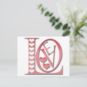Postal Cartas de amor con corazón de Shirley Taylor
