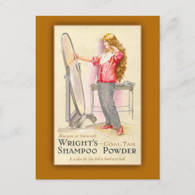 Postal Cartas de arte en polvo de carbón Tar Shampoo (Anverso)