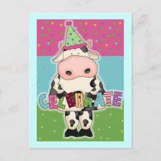 Postal Cartas de cumpleaños y rehenes de vacas