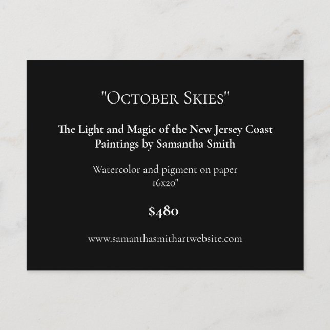 Postal Cartas de exposición de arte negro (Anverso)