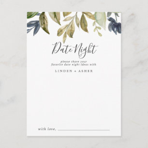 Postal Cartas de ideas nocturnas de otoño sobre la vegeta