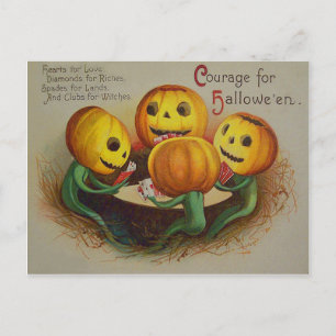 Postal Cartas de Juego de Calabaza Jack O' Lantern Poker