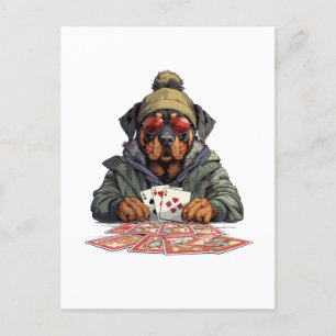Postal Cartas de juego de perros Rottweiler
