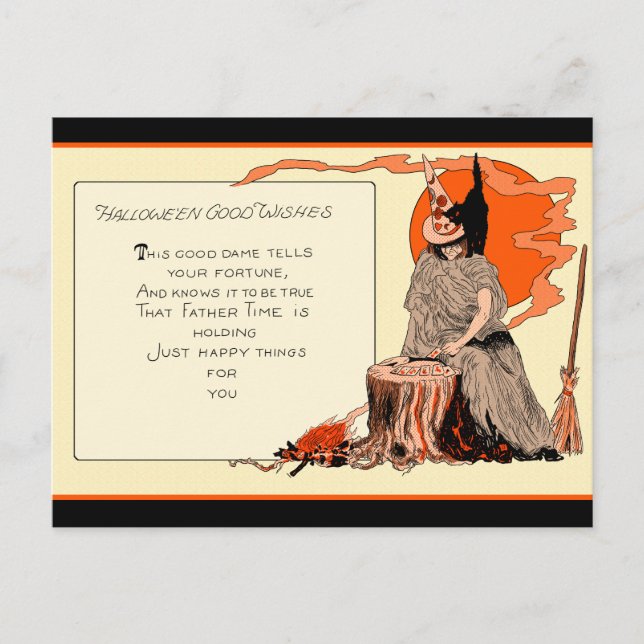 Postal Cartas de juego de viejas brujas (Anverso)