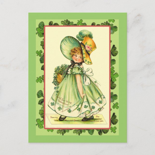 Postal Cartas de la Reina de Shamrock del Día de San Patr (Anverso)