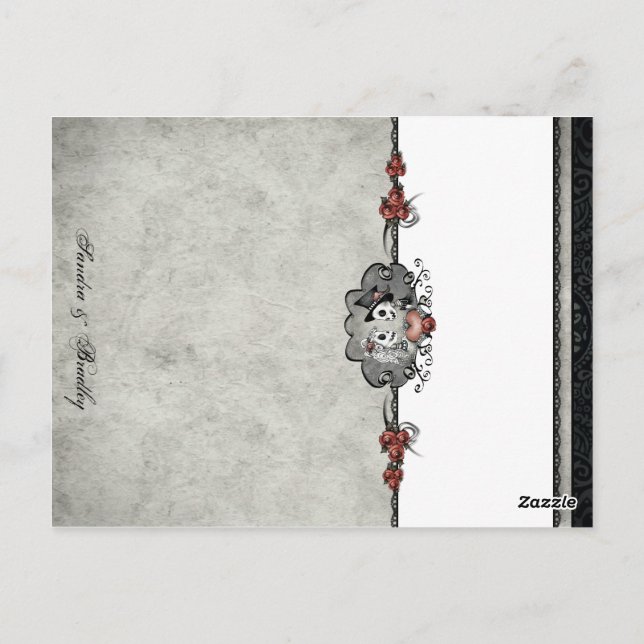 Postal Cartas de los lugares plegables en BLANCO gris bod (Reverso)