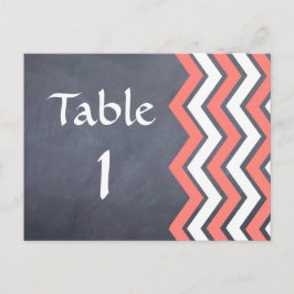 Postal Cartas de mesa de Coral Chevron