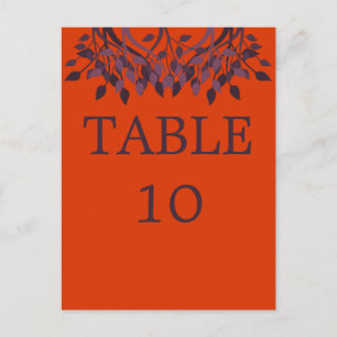 Postal Cartas de mesa de hojas de ciruelas y Naranjas