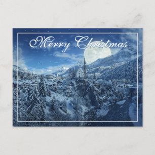 Postal Cartas de Navidades de la escena de la Iglesia Sno