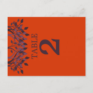 Postal Cartas de número de tabla de hojas de ciruelas y N